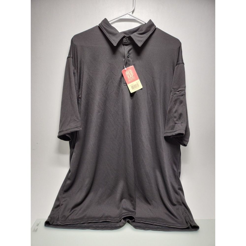 Red Kap Men's Knit Black Polo Short Sleeve Shirt Size XL RK5